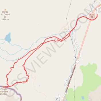 Itinéraire Pointe de Drone depuis Bourg Saint Bernard (Valais), distance, dénivelé, altitude, carte, profil, trace GPS