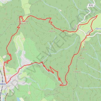 Itinéraire Le Trehkopf par le Uhufels et le Gommkopf, distance, dénivelé, altitude, carte, profil, trace GPS