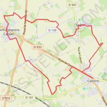 Itinéraire Les Hallekerques, distance, dénivelé, altitude, carte, profil, trace GPS