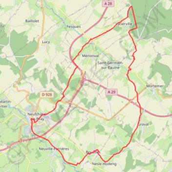 Itinéraire Vers la Forêt d'Eu - Bouelles, distance, dénivelé, altitude, carte, profil, trace GPS