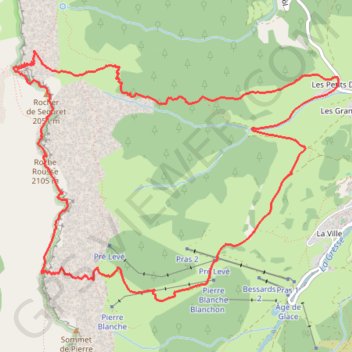 Itinéraire Traversée de Roche Rousse m depuis les Petits Deux - Gresse-en-Vercors, distance, dénivelé, altitude, carte, profil, trace GPS