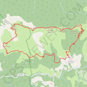 Itinéraire Pic Mousté et Pic de Teulère en boucle, distance, dénivelé, altitude, carte, profil, trace GPS