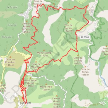 Itinéraire Rando autour de Luceram, distance, dénivelé, altitude, carte, profil, trace GPS