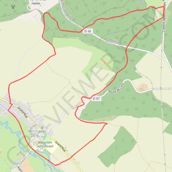 Itinéraire Circuit de la forêt du Hellet - Mesnières-en-Bray, distance, dénivelé, altitude, carte, profil, trace GPS