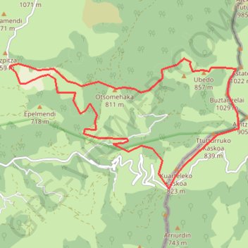 Itinéraire De Gorramendi à Ispegi, à Goramendi, distance, dénivelé, altitude, carte, profil, trace GPS