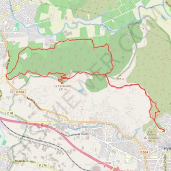 Itinéraire Hyères - Notre-Dame du Fenouillet - Vieux château, distance, dénivelé, altitude, carte, profil, trace GPS