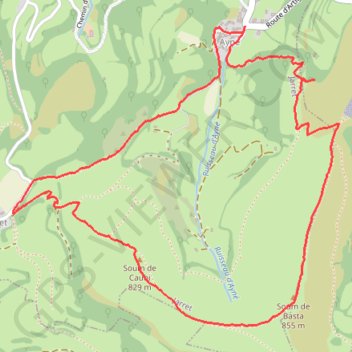 Itinéraire Petite boucle d'Ayné, distance, dénivelé, altitude, carte, profil, trace GPS