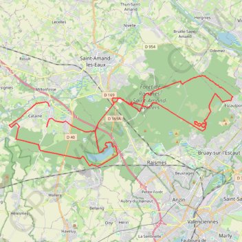 Itinéraire Hasnon, distance, dénivelé, altitude, carte, profil, trace GPS