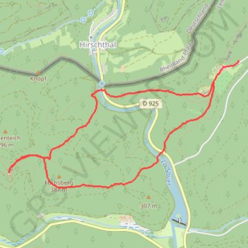 Itinéraire Entre Fleckenstein et Froensbourg, distance, dénivelé, altitude, carte, profil, trace GPS