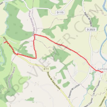 Itinéraire Lichos - Bohoteguia, distance, dénivelé, altitude, carte, profil, trace GPS