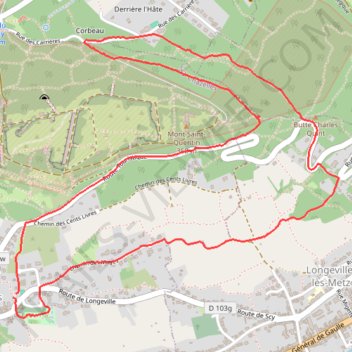 Itinéraire Scy-Chazelles, distance, dénivelé, altitude, carte, profil, trace GPS