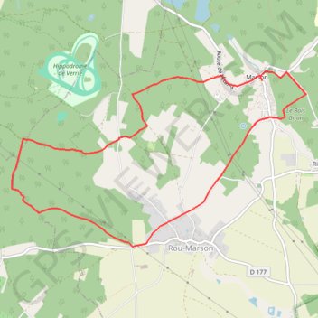 Itinéraire Entre Marson et Rou, distance, dénivelé, altitude, carte, profil, trace GPS