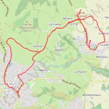 Itinéraire Saint-Joseph, distance, dénivelé, altitude, carte, profil, trace GPS