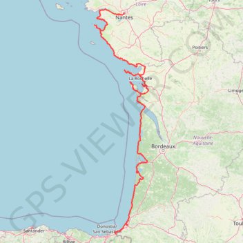 Itinéraire Nantes (44000-44300), Loire-Atlantique, Pays de la Loire, France - 1 Impasse Ur Xoko (Urrugne), distance, dénivelé, altitude, carte, profil, trace GPS