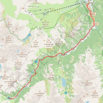 Itinéraire Le refuge WALLON depuis Cauterets, distance, dénivelé, altitude, carte, profil, trace GPS