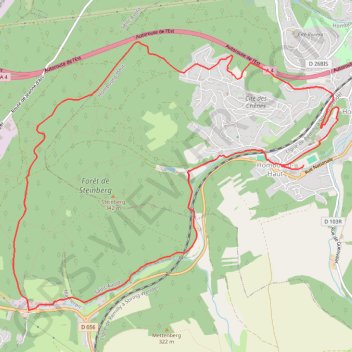 Itinéraire Autour d'Hombourg-Haut, distance, dénivelé, altitude, carte, profil, trace GPS