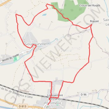 Itinéraire Circuit du Château - Pommevic, distance, dénivelé, altitude, carte, profil, trace GPS
