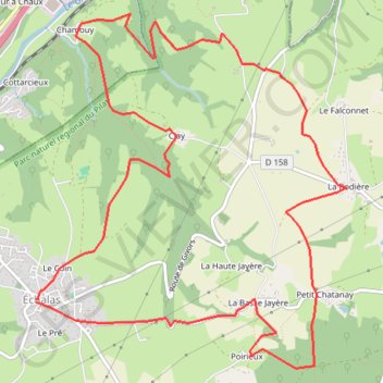 Itinéraire Echalas (69), distance, dénivelé, altitude, carte, profil, trace GPS