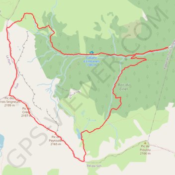 Itinéraire Pic des Trois Seigneurs - crêtes nord-sud, distance, dénivelé, altitude, carte, profil, trace GPS