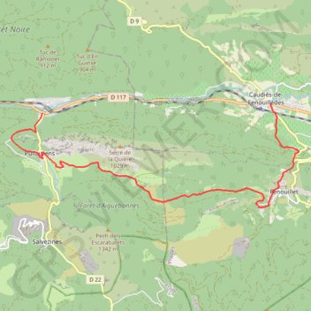Itinéraire Caudies, lapradelle, distance, dénivelé, altitude, carte, profil, trace GPS
