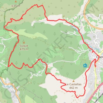 Itinéraire Cuers - Valcros, distance, dénivelé, altitude, carte, profil, trace GPS