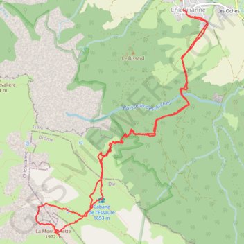 Itinéraire Sommet de la Montagnette depuis Chichilianne (Vercors), distance, dénivelé, altitude, carte, profil, trace GPS