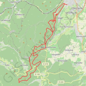 Itinéraire Saverne - Col de la Schleif, distance, dénivelé, altitude, carte, profil, trace GPS
