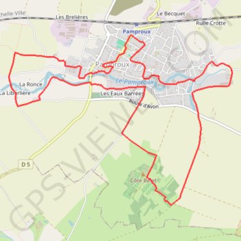 Itinéraire Circuit de la feuille de vigne - Pamproux, distance, dénivelé, altitude, carte, profil, trace GPS