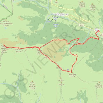 Itinéraire Sommet du Pouy-Louby - Vallée d'Oueil, distance, dénivelé, altitude, carte, profil, trace GPS