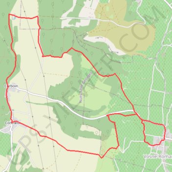 Itinéraire De Vosne à Concoeur, distance, dénivelé, altitude, carte, profil, trace GPS