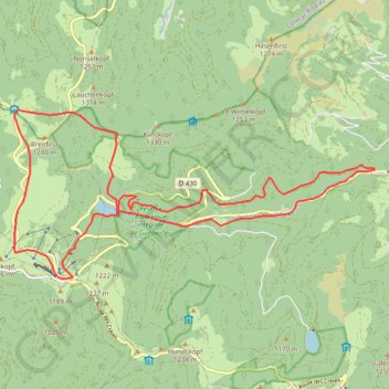 Itinéraire Le Markstein, distance, dénivelé, altitude, carte, profil, trace GPS
