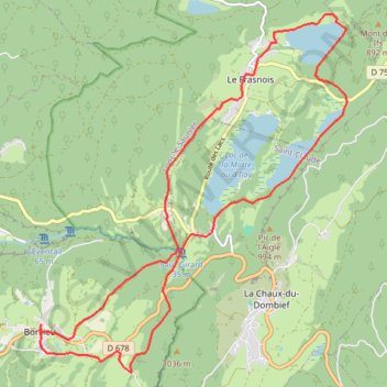 Itinéraire 3ème jour trek Jura Doucier, distance, dénivelé, altitude, carte, profil, trace GPS