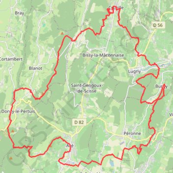 Itinéraire 4ème Roc d'Azé - Azé, distance, dénivelé, altitude, carte, profil, trace GPS