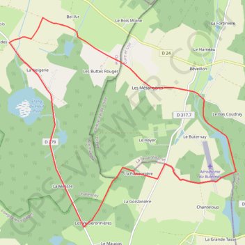 Itinéraire Sentier Saint-Hubert - La Ferté Vidame, distance, dénivelé, altitude, carte, profil, trace GPS