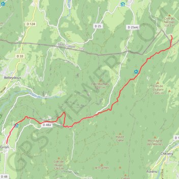 Itinéraire GR 9 de Berbois à Giron, distance, dénivelé, altitude, carte, profil, trace GPS