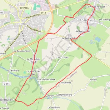 Itinéraire Le chant des Loups - Chanteloup, distance, dénivelé, altitude, carte, profil, trace GPS