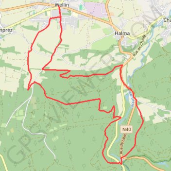 Itinéraire Promenade de Wéry, distance, dénivelé, altitude, carte, profil, trace GPS