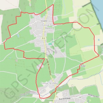 Itinéraire Cussac Fort Medoc, distance, dénivelé, altitude, carte, profil, trace GPS