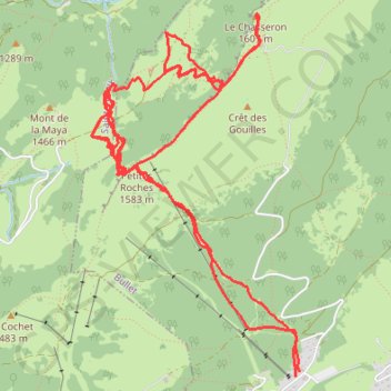 Itinéraire Ski rando chasseron, distance, dénivelé, altitude, carte, profil, trace GPS