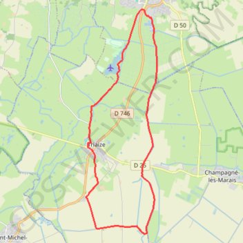 Itinéraire B10 - Boucle des polders, distance, dénivelé, altitude, carte, profil, trace GPS