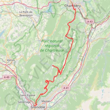 Itinéraire Traversée de Chartreuse, distance, dénivelé, altitude, carte, profil, trace GPS