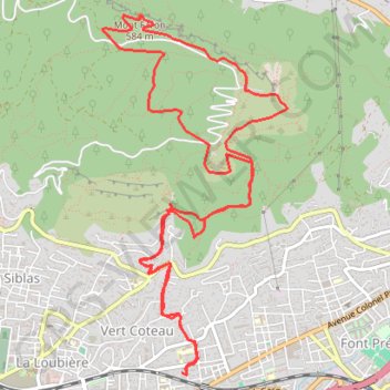 Itinéraire Montée du Faron, distance, dénivelé, altitude, carte, profil, trace GPS