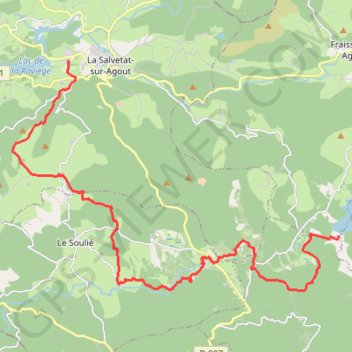 Itinéraire Grande Traversée de l'Hérault - itinéraire Nord - du Lac de Vésoles au Lac de la Raviège, distance, dénivelé, altitude, carte, profil, trace GPS