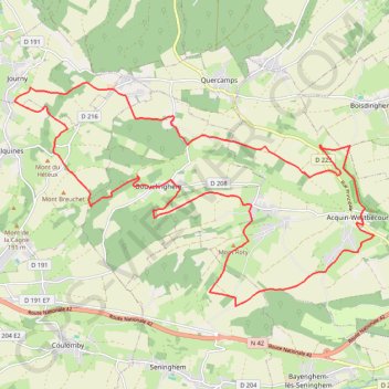 Itinéraire La fosse du hêtre Acquin Westbécourt, distance, dénivelé, altitude, carte, profil, trace GPS