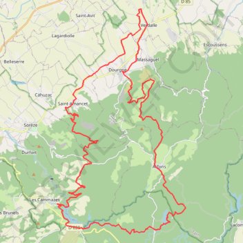 Itinéraire Les deux barrages - Verdalle, distance, dénivelé, altitude, carte, profil, trace GPS