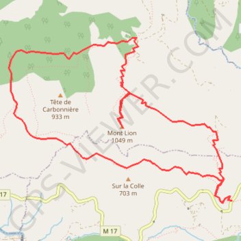Itinéraire Mont Lion, distance, dénivelé, altitude, carte, profil, trace GPS