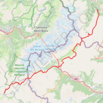 Itinéraire Tour du Mont Blanc, distance, dénivelé, altitude, carte, profil, trace GPS