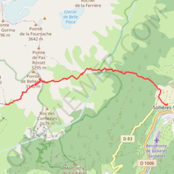 Itinéraire Col des hauts (vanoise), distance, dénivelé, altitude, carte, profil, trace GPS