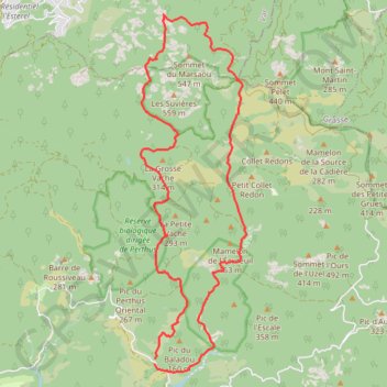 Itinéraire Col-Belle-Barbe au Marsaou, distance, dénivelé, altitude, carte, profil, trace GPS