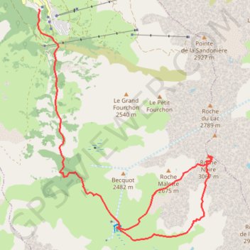 Itinéraire Roche Noire (Cerces) : Versant SW, distance, dénivelé, altitude, carte, profil, trace GPS